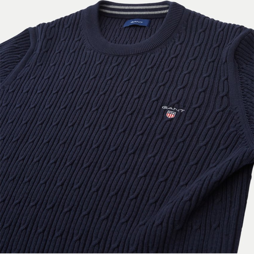 Gant Knitwear COTTON CABLE C-NECK 8030114 AW22 EVENING BLUE